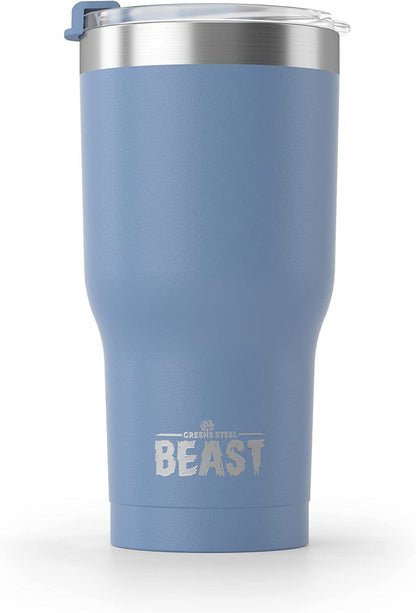 Edelstahl Thermobecher 550 ml, Vakuumisoliert, Doppelwandig, Wiederverwendbar, Mit 2 Strohhalmen & Reinigungsbürste, Reisebecher für Heiß- & Kaltgetränke